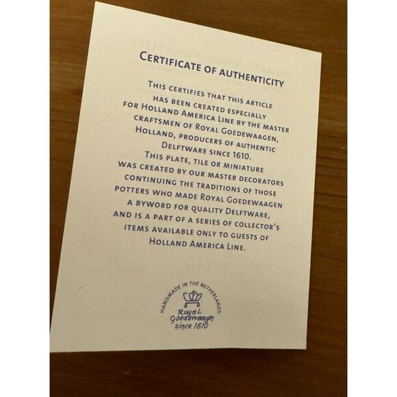 2 Holland America Cruise Line Delft Blue Volendam-Zaandam 4"X4" coasters NEW NIP - Picture 4 of 4